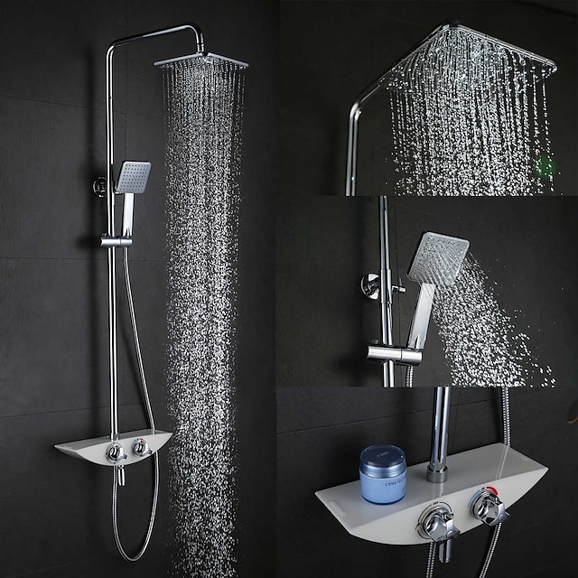  contemporain Douche pluie Chrome Fonctionnalité - Effet pluie, Pomme de douche