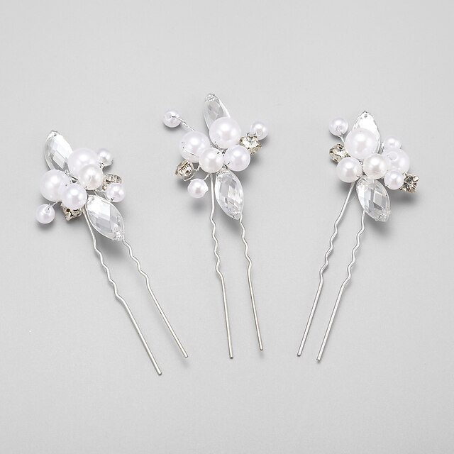  Imitation Pearl / Rhinestone / Alloy Headwear / Hair Pin with Floral 1pc Wedding / Special Occasion Headpiece