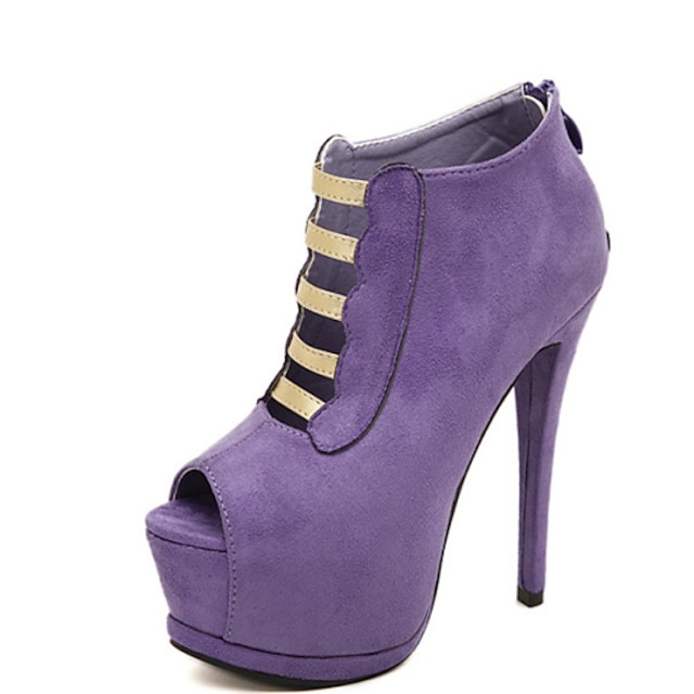  Women's Shoes Stiletto Heel Peep Toe Sandals Casual Black/Purple