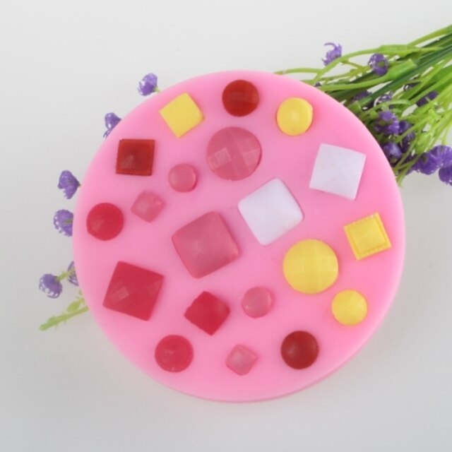  botón joya pastel fondant en forma de molde de silicona chocolate, herramientas de decoración para hornear