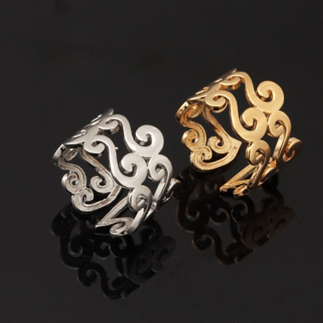  Δαχτυλίδι Χρυσό Ασημί Επιμεταλλωμένο με Πλατίνα Επιχρυσωμένο Κράμα Κύμα κυρίες Ασυνήθης Μοναδικό / Γυναικεία / Ρυθμιζόμενο δαχτυλίδι