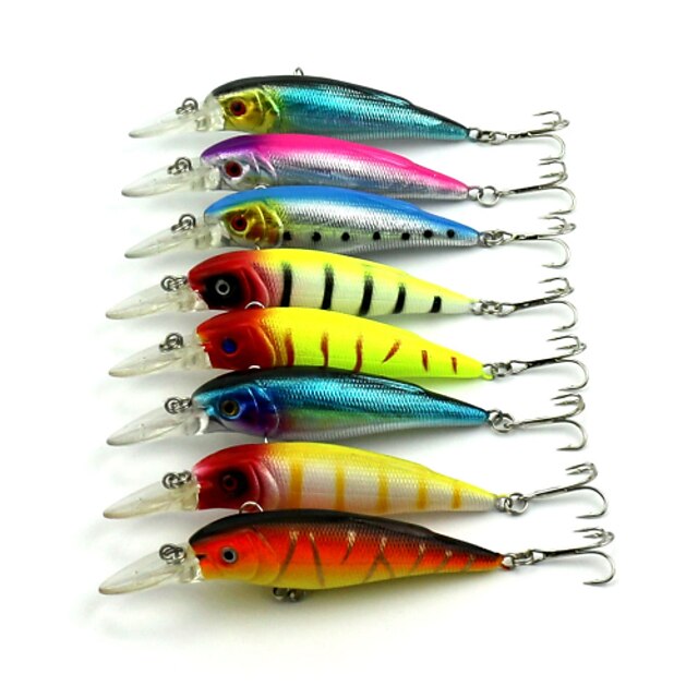  8pcs Fishing Lures Minnow Sinking Bass Trout Pike Sea Fishing Freshwater Fishing Lure Fishing Hard Plastic / General Fishing / Trolling & Boat Fishing