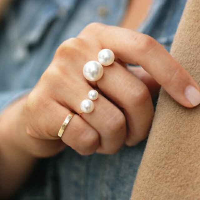  Statement Ring Pearl Gold Silver Pearl Alloy Ladies Fashion / Women's