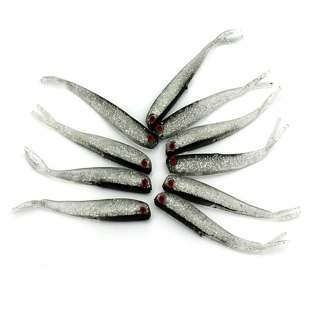  10 pcs Soft Bait Fishing Lures Soft Bait Floating Bass Trout Pike Sea Fishing Freshwater Fishing Silicon