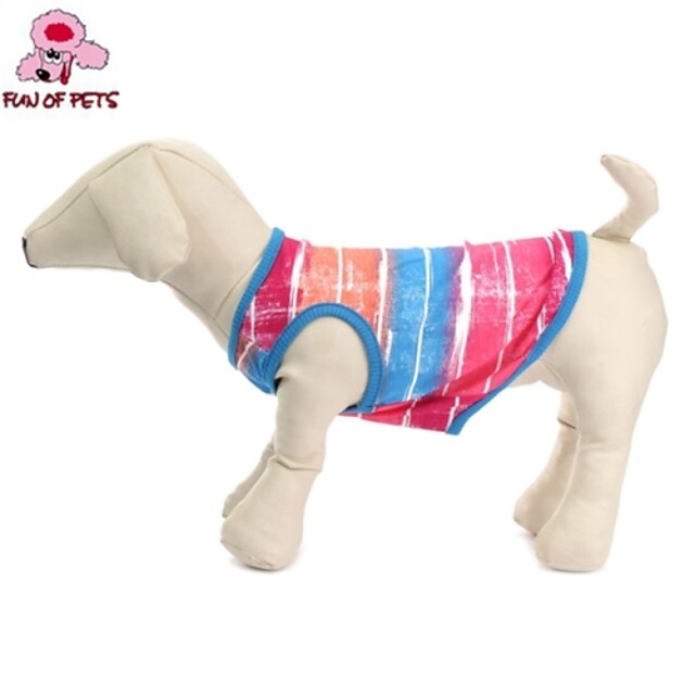  Γάτα Σκύλος Φανέλα Ρούχα κουταβιών Ριγέ Καθημερινά Ρούχα για σκύλους Ρούχα κουταβιών Στολές για σκύλους Ροζ Πράσινο Στολές για κορίτσι και αγόρι σκυλί Βαμβάκι XS Τ M L