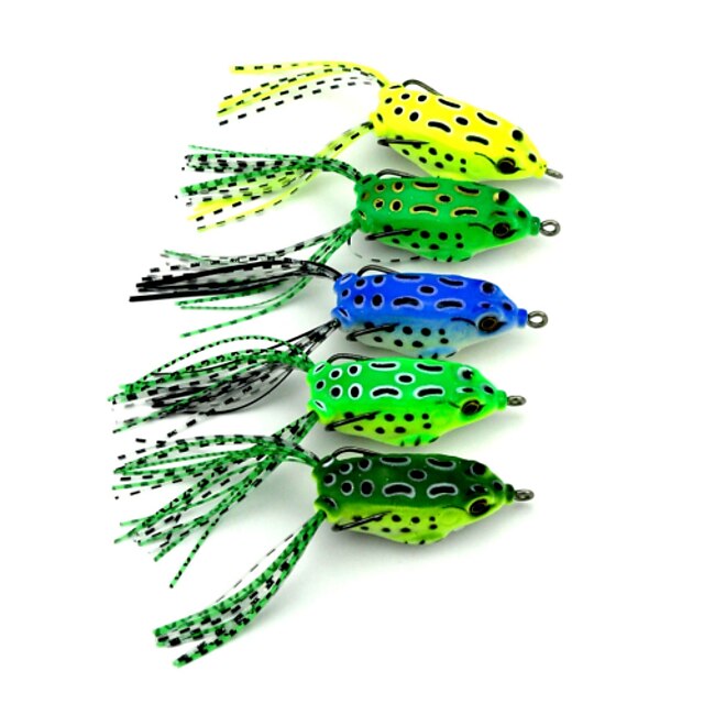  5 pcs Soft Bait Fishing Lures Soft Bait Frog Sinking Bass Trout Pike Sea Fishing Freshwater Fishing Lure Fishing Hard Plastic