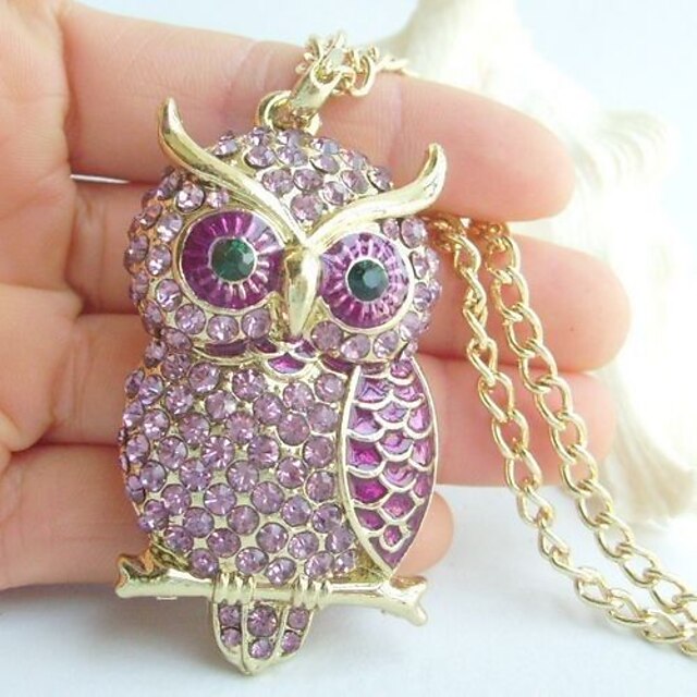  Women's Pendant Necklaces Animal Shape Cat Owl Alloy Screen Color Jewelry For