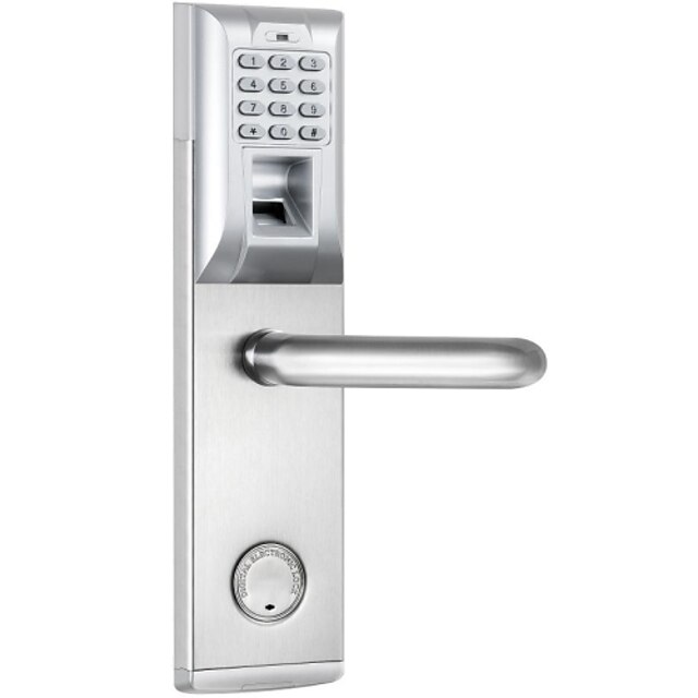  פלדת אל חלד + ABS דרגה A נעילת טביעות אצבע של סיסמה אבטחה בית חכם מערכת בית / דִירָה / מלון דלת ביטחון / דלת עץ / דלת מרוכבת (מצב נעילה) טביעת אצבע / סיסמה / מפתח מכני)