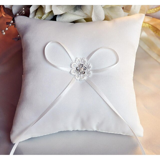  Ring Pillow Satin Asian Theme/Classic Theme/Fairytale Theme/Floral Theme/Butterfly Theme With Ribbons/Rhinestones/Petals