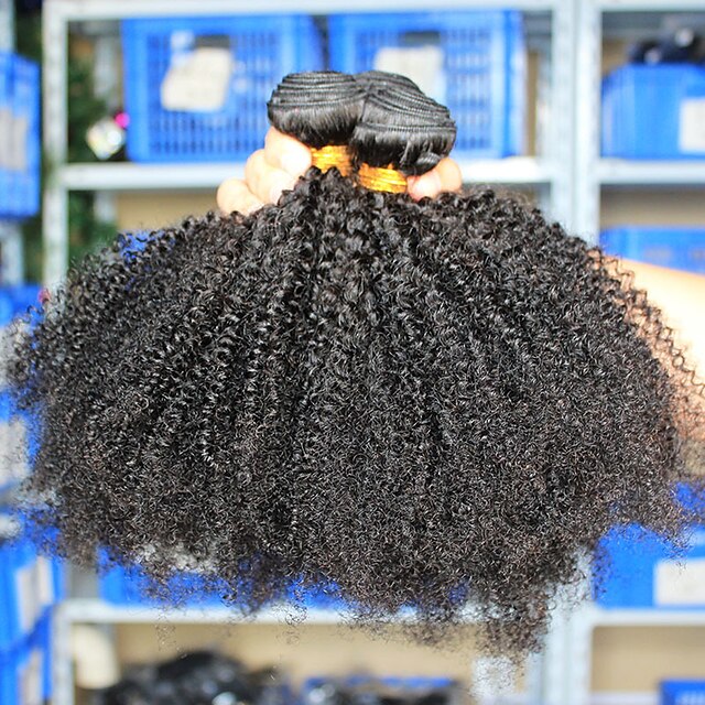  Włosy brazylijskie Kinky Curl 400 g Fale w naturalnym kolorze Ludzkie włosy wyplata Ludzkich włosów rozszerzeniach