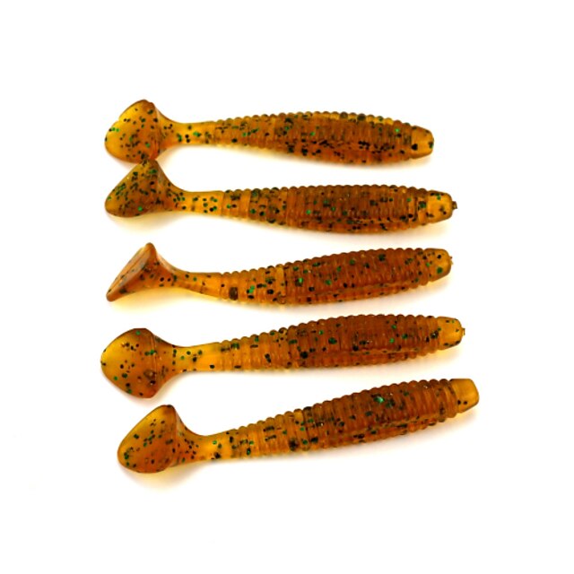  10PCS Weiche Fischköder / Gummifische Angelköder Weiche Fischköder / Gummifische sinkend Bass Forelle Pike Seefischerei Fischen im Süßwasser Spinnfischen Weicher Kunststoff Silikon