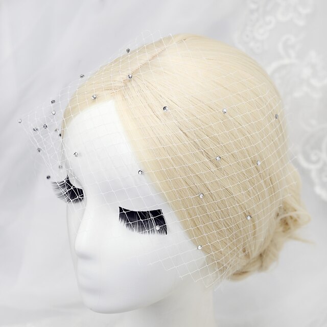  Rhinestone / Net Birdcage Veils with 1 Piece Wedding / Special Occasion Headpiece