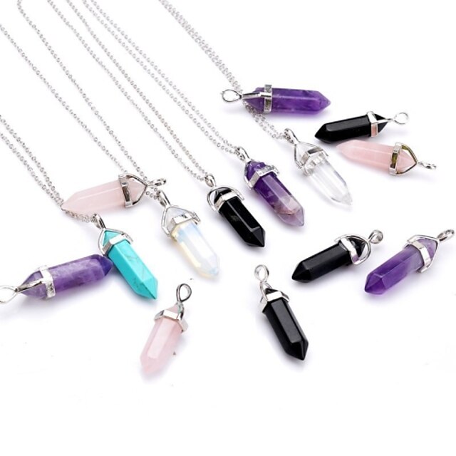  Women's Synthetic Amethyst Pendant Necklace Crystal Turquoise Ladies Fashion Necklace Jewelry For Daily Casual Sports