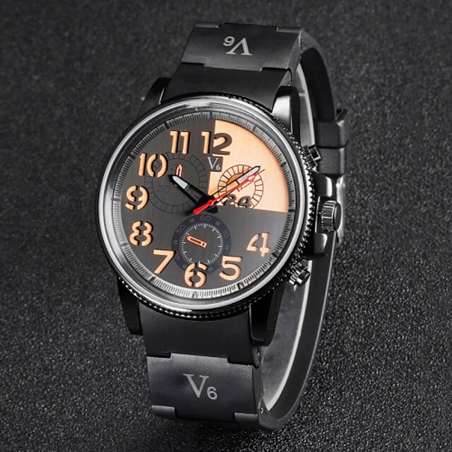  V6 Pánské Náramkové hodinky Pryž Kapela Černá