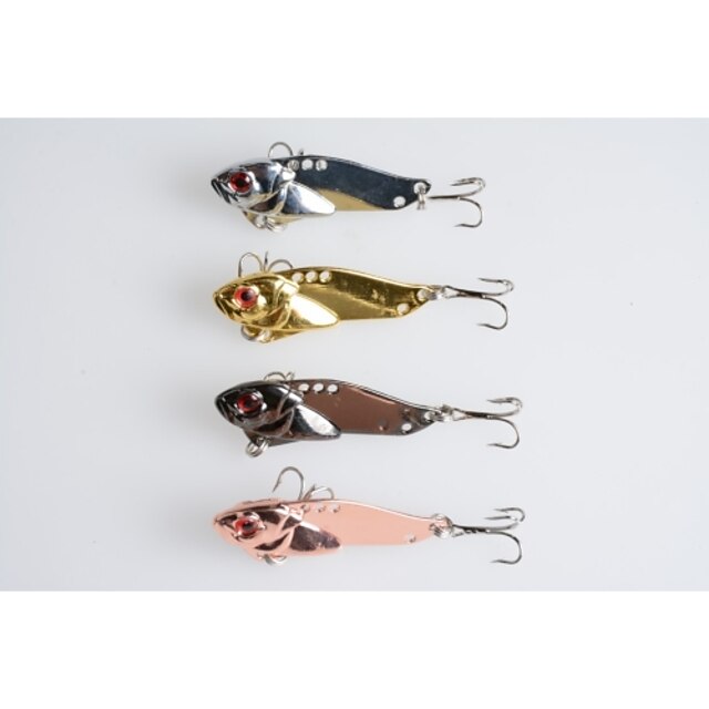  4pcs Isco de Metal Iscos Rotativos Vibração Iscas Buzzbait & Spinnerbait Vibração Isco de Metal Afundando Bass Truta Pique Pesca de Mar Pesca de Água Doce Pesca de Isco Metal