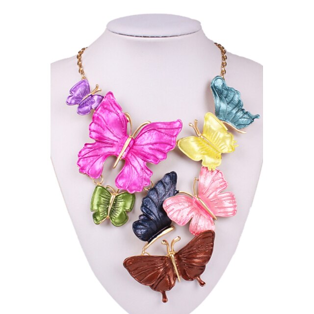  Women's Statement Necklace - Butterfly Euramerican Rainbow Necklace For Wedding, Party, Special Occasion