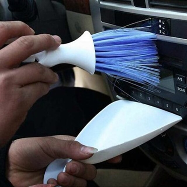  2 en 1 salpicadero de un coche de ventilación cepillo de limpieza cepillo coche scoop kit recogedor