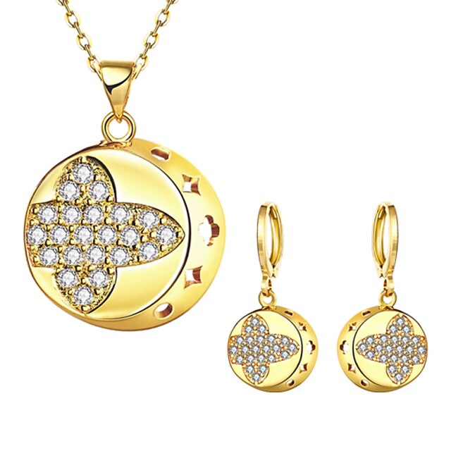  Jewelry Set Party Work European Fashion Gold Plated Earrings Jewelry Gold For 1 set