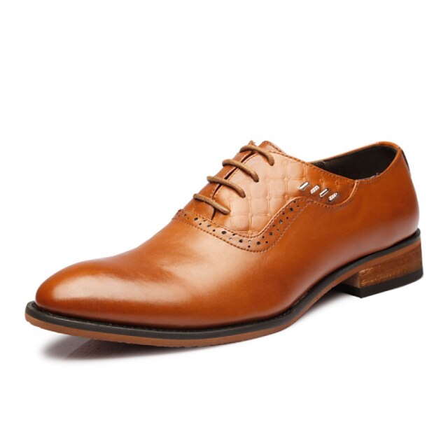  Homme Chaussures Cuir Printemps Eté Automne Hiver Confort Nouveauté Oxfords Lacet Pour Décontracté Soirée & Evénement Noir Marron