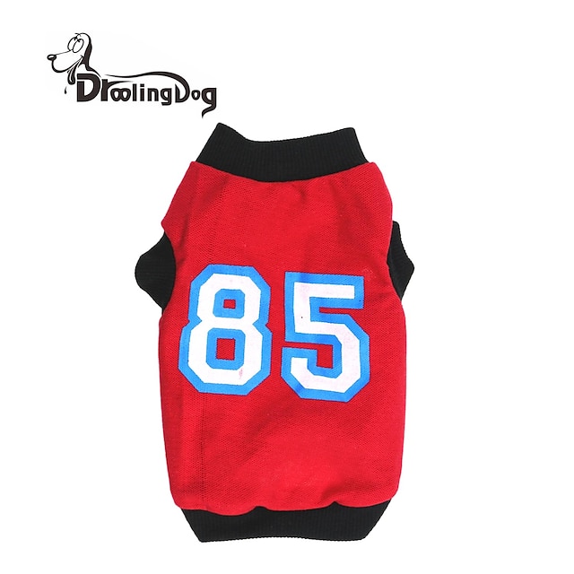 Gatto Cane T-shirt Lettere & Numeri Abbigliamento per cani Nero Rosso Costume Terylene XS S M L