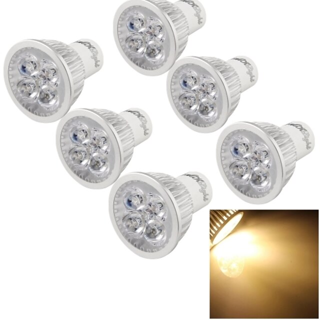  YouOKLight 4шт 4 W Точечное LED освещение 300-350 lm GU10 4 Светодиодные бусины Высокомощный LED Декоративная Тёплый белый 220-240 V / 6 шт. / RoHs