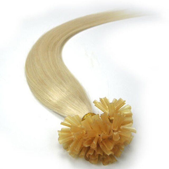 PANSY Τούφα / Άκρη U Επεκτάσεις ανθρώπινα μαλλιών Ίσιο Remy Τρίχα Φυσικά μαλλιά Βραζιλιάνικη Φως ξανθιά