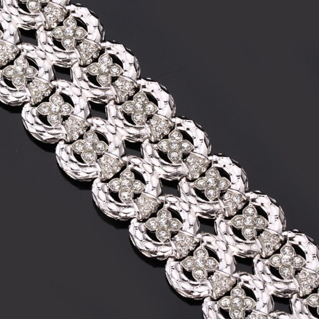  Pentru femei Diamant sintetic Brățară Petrecere femei Birou Casual Modă Ștras Bijuterii brățară Argintiu / Auriu Pentru Ocazie specială Zi de Naștere Cadou Zilnic / Diamante Artificiale