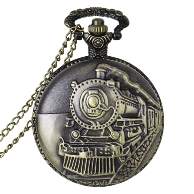  Hombre Reloj de Bolsillo Reloj de Collar Cuarzo Grabado Bronce 30 m Reloj Casual Analógico Encanto Clásico Vintage Steampunk - Bronce