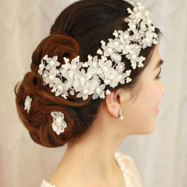  Imitation Pearl Flowers with 1 Wedding / Special Occasion Headpiece