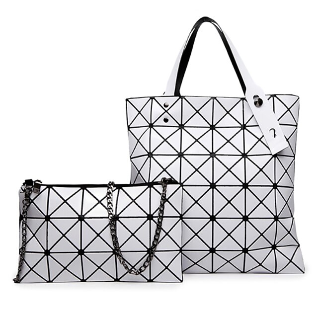  Women's Bags PU(Polyurethane) Tote / Shoulder Messenger Bag for Shopping / Casual / Formal Wine / White / Black / Purple / Silver