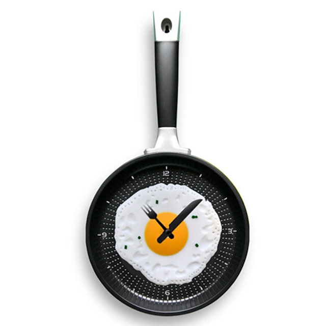  paroi poêle à frire suspendus horloge en forme avec omelette (couleur aléatoire)