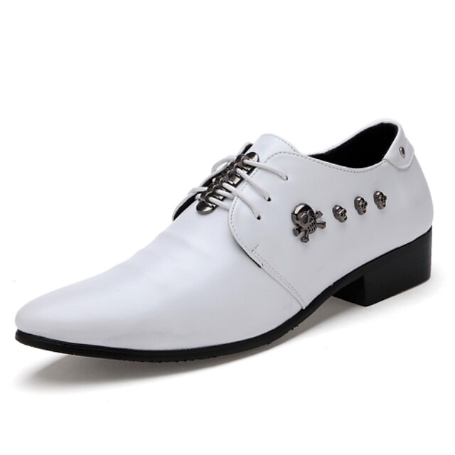  Sapatos Masculinos Oxfords Preto / Branco Couro Escritório & Trabalho / Casual / Festas & Noite