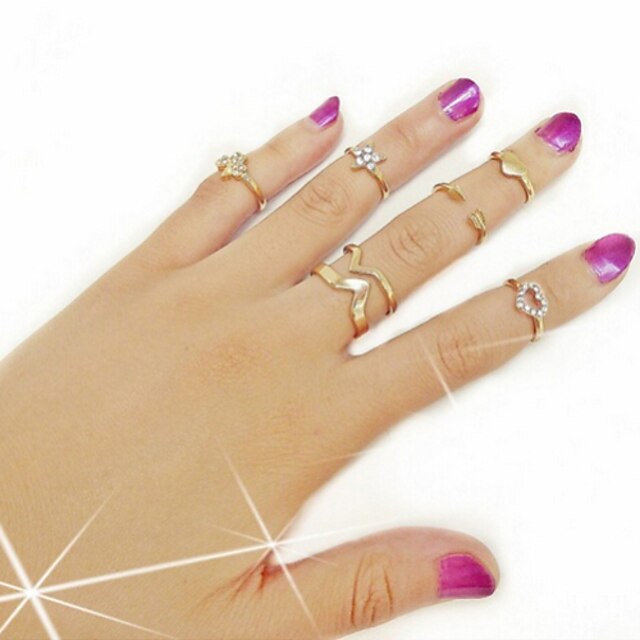  Gyűrűk Hétköznapi Ékszerek Ötvözet Női Midi gyűrűk 1set,7 Aranyozott