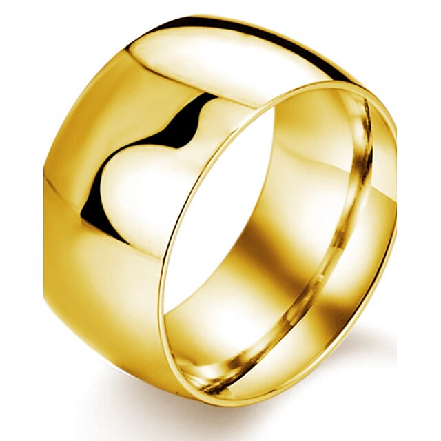  Band Ring Golden White Black Titanium Steel Gold Plated Fashion Dubai / Men's