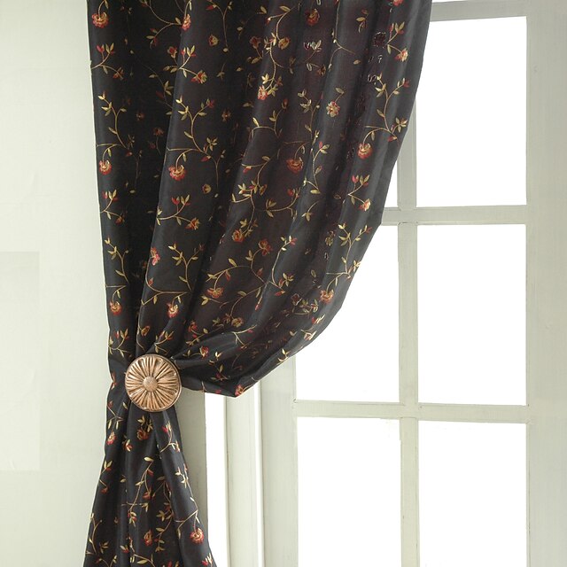  Färdigsydda Miljövänlig gardiner draperier Två paneler 2*(W107cm×L305cm) / Broderi / Sovrum