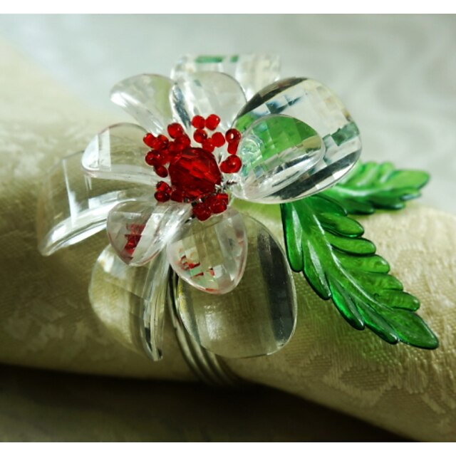  Flower Acrylic Napkin Ring High Quality Table Decorations