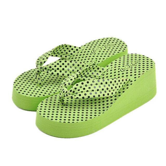  Women's Shoes PVC Flat Heel Flip Flops Slippers Outdoor Black / Green / Red / Beige