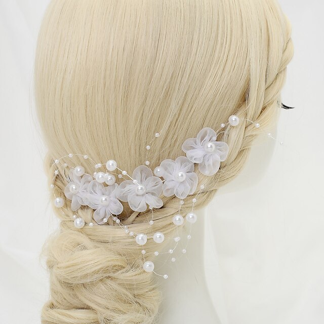  Chiffon / Imitation Pearl / Alloy Hair Combs with 1 Wedding / Special Occasion Headpiece