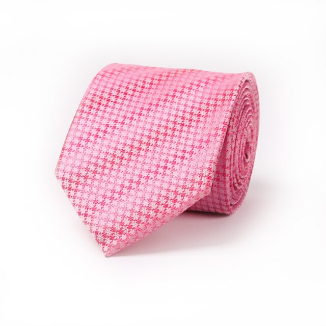  Pink Polyester Tie 8.5cm(3.3in) Silver inlaid