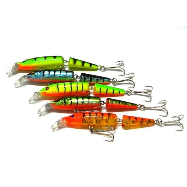  5 pcs Señuelos duros Cebos Señuelos duros Pececillo Que se hunde Bass Trucha Lucio Pesca de Mar Pesca de agua dulce Pesca de Perca Plástico duro