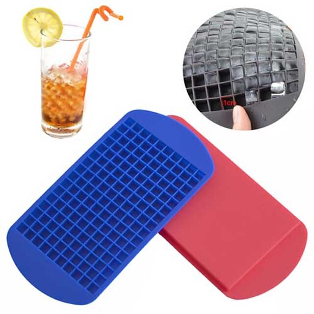  160 Ice Cubes Cube Bar Pudding Silicone Tray Mould Mold Tool (Random Color)