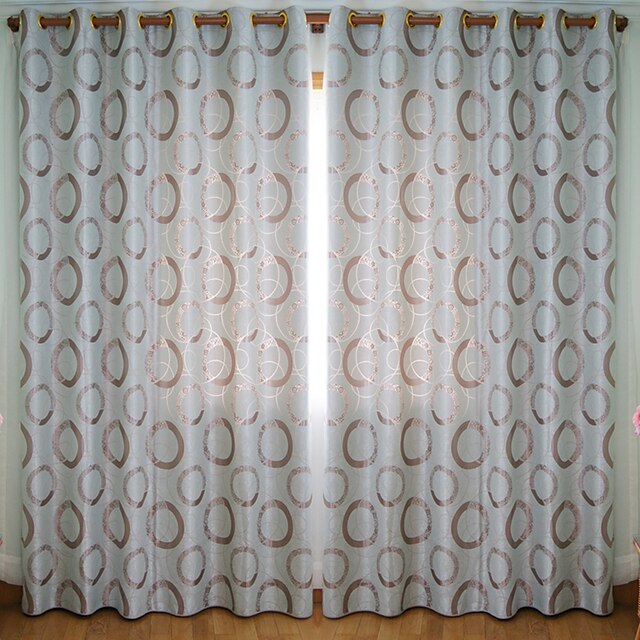  Dois Painéis Tratamento janela Moderno , Pontos Polka Sala de Estar Poliéster Material Blackout Cortinas cortinas Decoração para casa For 