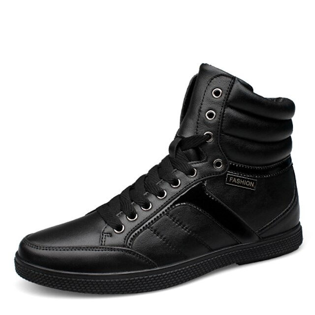  Men's Novelty Shoes Leather Spring / Fall Comfort Slip Resistant Black