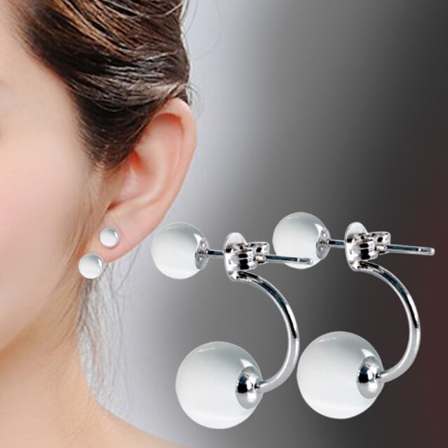  Mujer Pendientes colgantes Pendientes elegantes por delante y por detrás Plata de ley Plateado Ópalo Aretes damas Moda Joyas Pantalla de color Para Diario