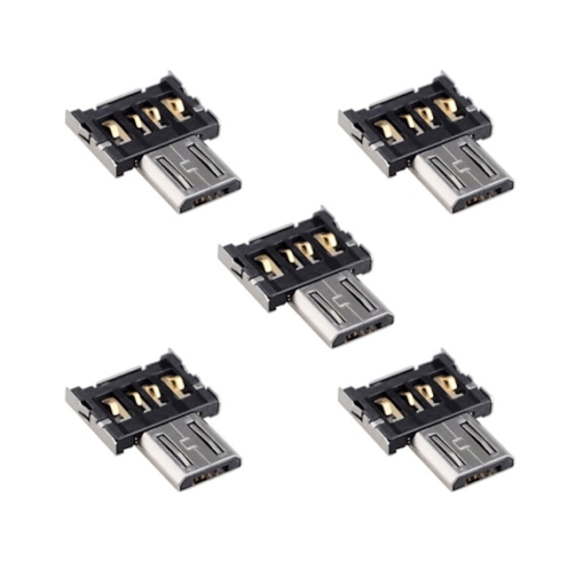  5pcs ultra mini dm micro usb 5pin OTG-adapter connector voor mobiele telefoon tablet& usb-kabel& Flash-schijf