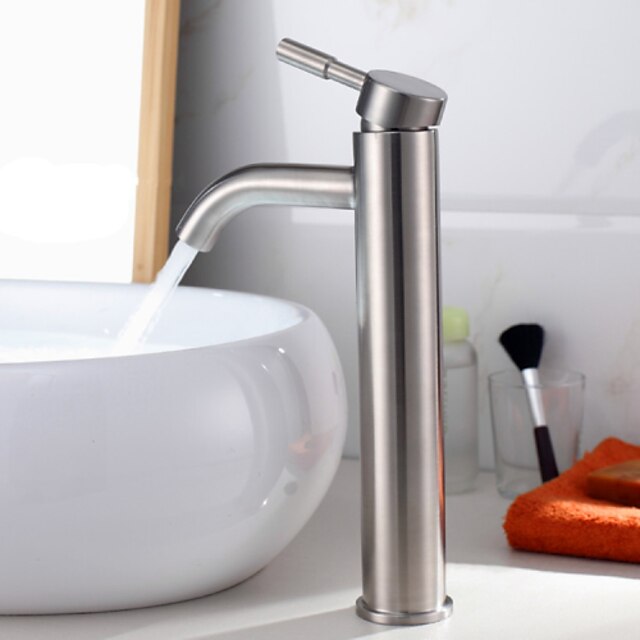  Bathroom Sink Faucet - Standard Nickel Brushed Widespread One Hole / Single Handle One HoleBath Taps