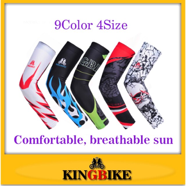  Kingbike Cycling Sleeves Armwarmers Lightweight Sunscreen UV Resistant Breathable Comfort Bike / Cycling Black / Green Black / Blue White+Red Spandex Winter for Men Women Kid's Road Bike Mountain