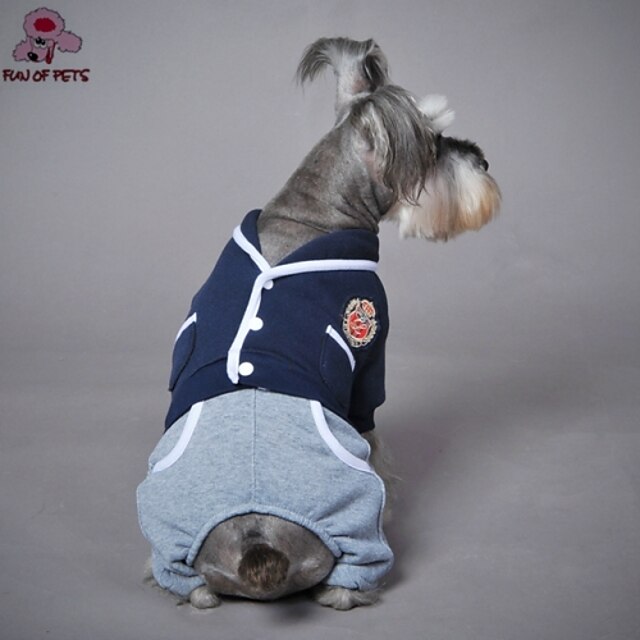  Dog Clothes/Jumpsuit Red Blue Gray Dog Clothes Winter Spring/Fall Color Block Casual/Daily