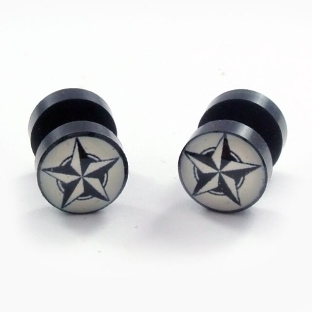  Men's Women's Stud Earrings Fashion Double Sided Stainless Steel Acrylic Star Jewelry Daily Casual Sports