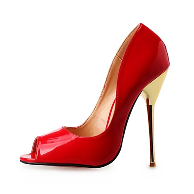  Femme Chaussures Similicuir Printemps / Automne Confort Chaussures à Talons Talon Aiguille Noir / Rouge / Chair / Soirée & Evénement